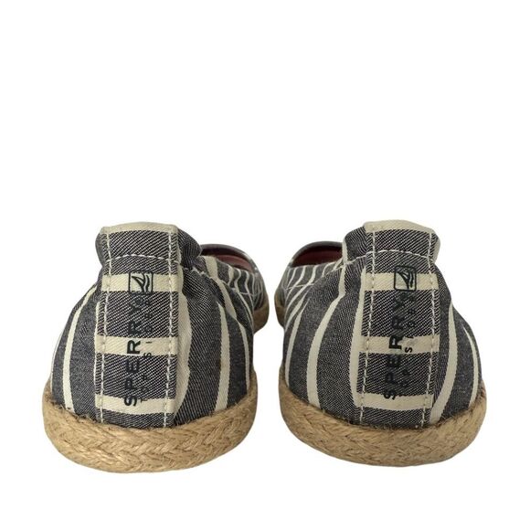 Sperry Top Sider Espadrille Navy White Stripe Ballet Flat - Picture 5 of 7